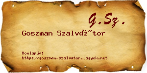 Goszman Szalvátor névjegykártya